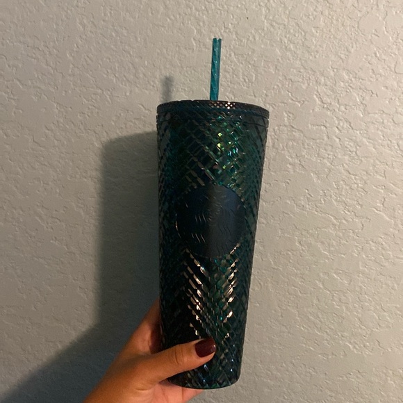 Never before used 24 oz emerald blue/green Starbucks Holiday cup 2021